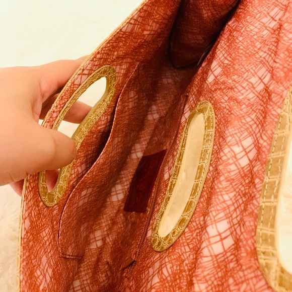 Genuine crocodile embossed leather Hobo Clutch - Picture 4 of 5